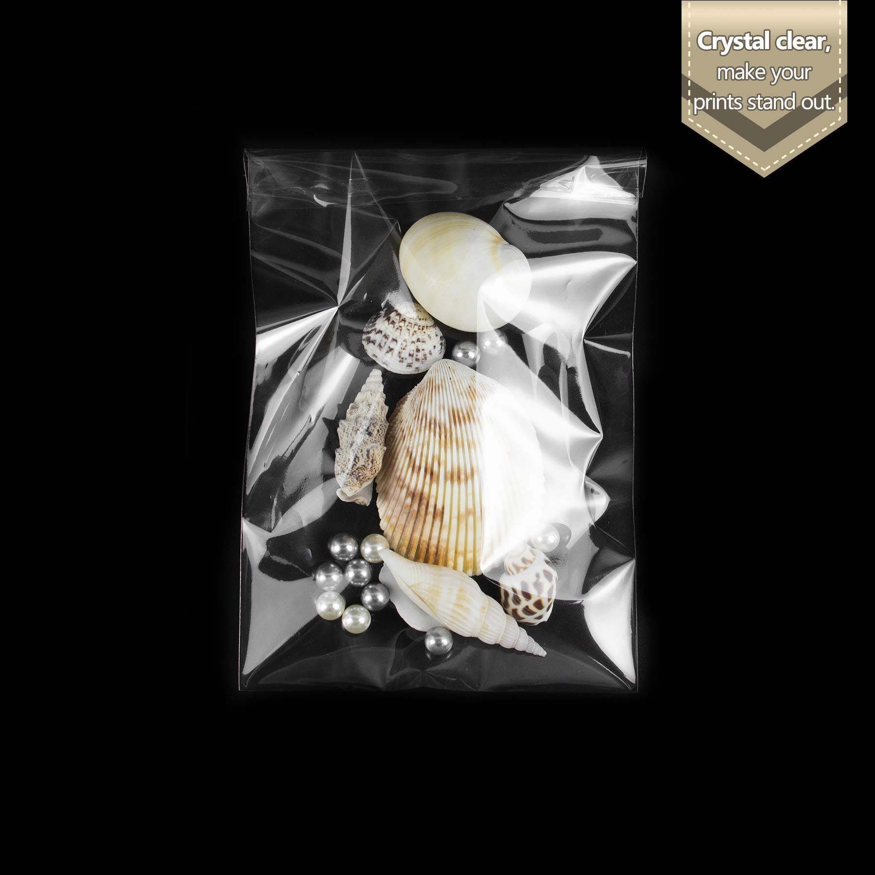 Golden State Art Pack of 100, Acid-Free 8 3/8x 10 1/8 inches Crystal Clear Sleeves Storage Bags for 8x10 Photo Framing Mats Mattes