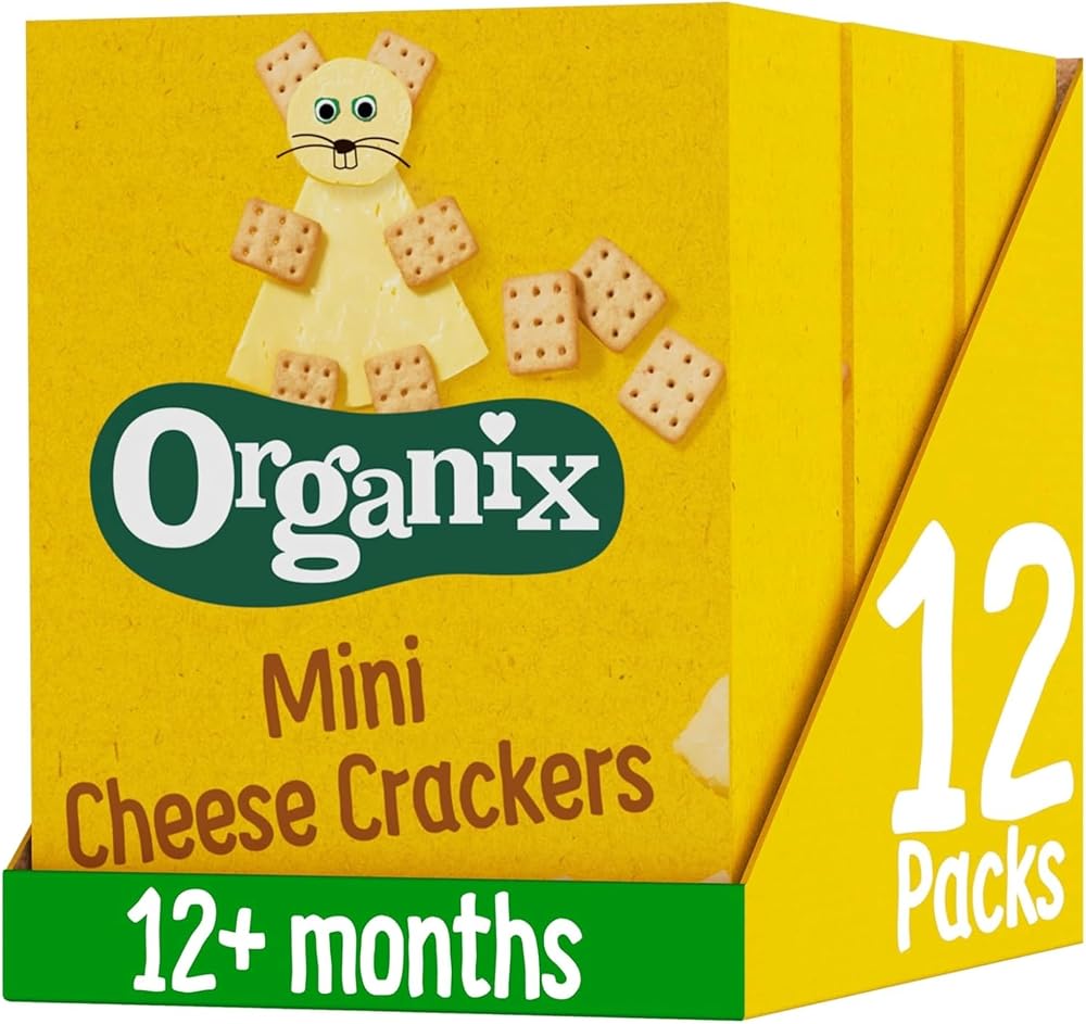 Organix Mini Organic Cheese Crackers 12+ Months 4 x 20g Boxes Pack