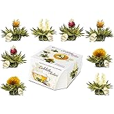Creano Tea Flowers in Cup Size - Blooming Tea - 8 Flowering Tea in 4 Different Varieties - White Tea