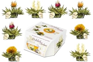 Creano Tea Flowers in Cup Size - Blooming Tea - 8 Flowering Tea in 4 Different Varieties - White Tea