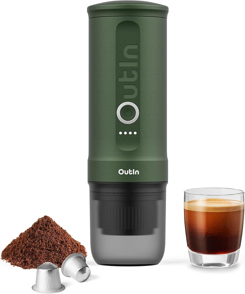 OutIn Nano Portable Espresso Machine, 50ml Self-Heating 92C in 200s, USB-C
