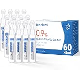 RESPLUMI 0.9% Sodium Chloride Solution &ndash; Normal Saline Solution for Nasal Rinse &amp; General Cleansing, Sterile Preservative-Free, 60 x 5mL Single-Use Vials (300mL / 10.14 fl oz)