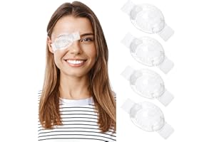 COMNICO 4pcs Eye Shield, Clear Adjustable Medical Eye Patch After Cataract Surgery Plastic Eye Patches Breathable Eye Shields for After Lasik with Small Hole