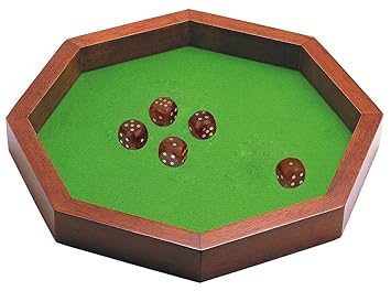 Handmade Octagon dice Game Rolling Tray for Kids and Adults THE MIND CHALLENGE