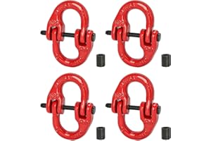 Lechansen G80 1/2" Safety Chain Connector Link, 4 Pack Heavy Duty Hammerlock Coupling Link, Tow Hitch, Tow Chain Connector for Towing, Lifting, Trucks & Trailers