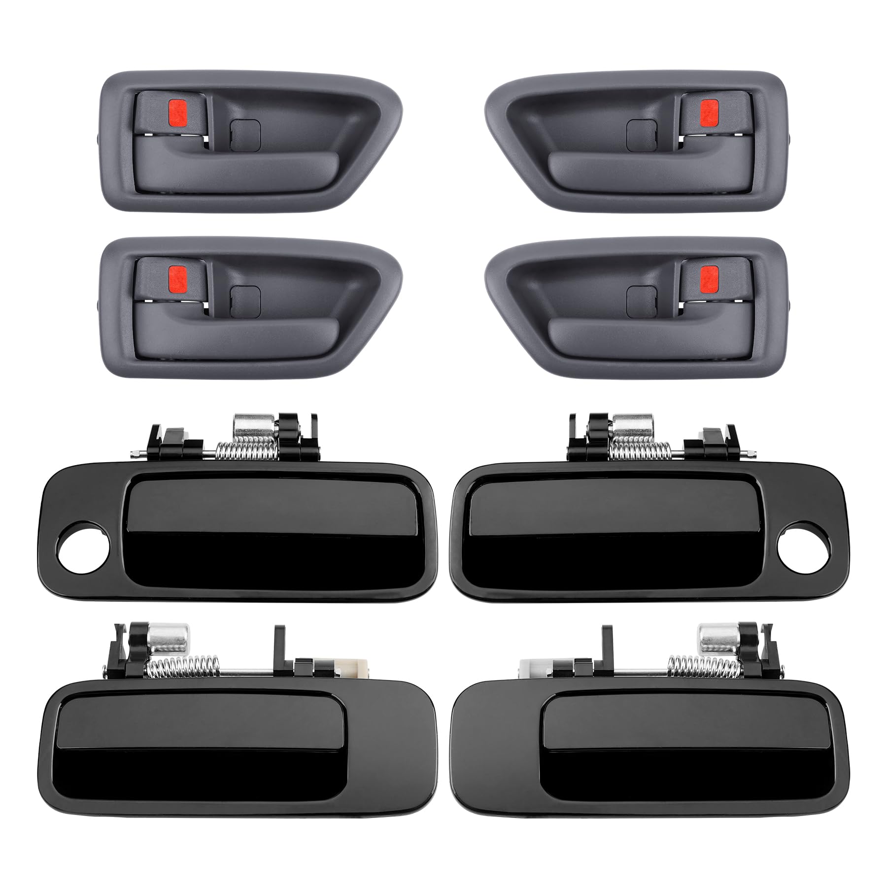 Photo 1 of Gledewen Exterior & Interior Door Handle Set, Gray, Compatible with 1997-2001 Toyota Camry, Front & Rear & Left & Right, 6922033040, 6921033040, 6927733020, 6927833020, Driver Passenger Handle