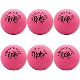 JA-RU Hi-Bounce Pinky Bouncy Ball for Kids (6 Pk) 976-6A | Rubber Handball Stress Ball for Kids &amp; Adults. Sport Party Favor, Plus 1 Small Ball.