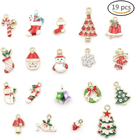 Download Wanting 19 Pcs Christmas Charm Pendant Ornaments For Necklace Jewelry Making Xmas Gifts Diy Craft Amazon Co Uk Kitchen Home PSD Mockup Templates