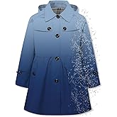 Betusline Girl's Rain Jackets Lightweight Waterproof Hooded Trench Coat Raincoats for Kids,2-14 Years