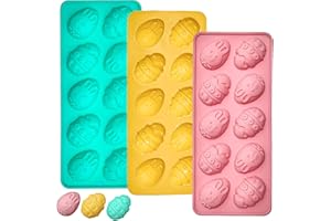 Easter Egg Jello Molds, 3 Pack Easter Egg Chocolate Molds with Bunny Shape Silicone Treat Mold for Chocolate Candy Jello Wax 