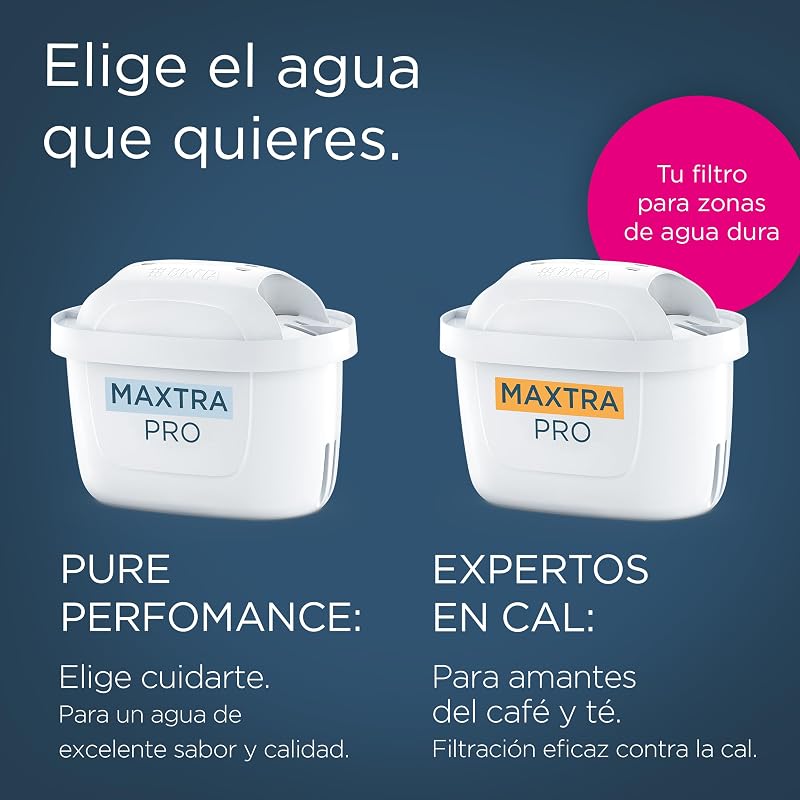 Cartucho filtrante de água brita maxtra pro cal expert pack 4 | substituição original dos jarros brita com filtração extra de cal e proteção para eletrodomésticos: para bebidas quentes