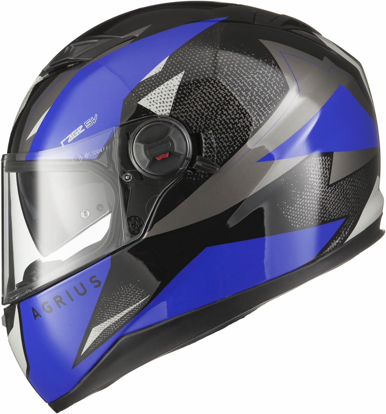 Agrius Rage SV Fusion Motorcycle Helmet L Gloss Black/Blue