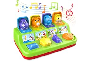Duchong Interactive Pop Up Animals Toy for Toddlers, STEM Early Developmental Cause and Effect Toys for Ages 9-12-18 Months Toddlers & 1 Year Old Kids, Babies, Boys & Girls