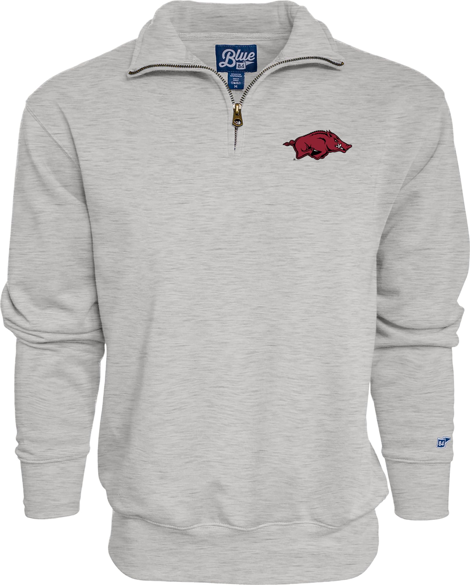 Arkansas Razorbacks Quarter Zip Sweatshirt Icon Grey, Medium Image