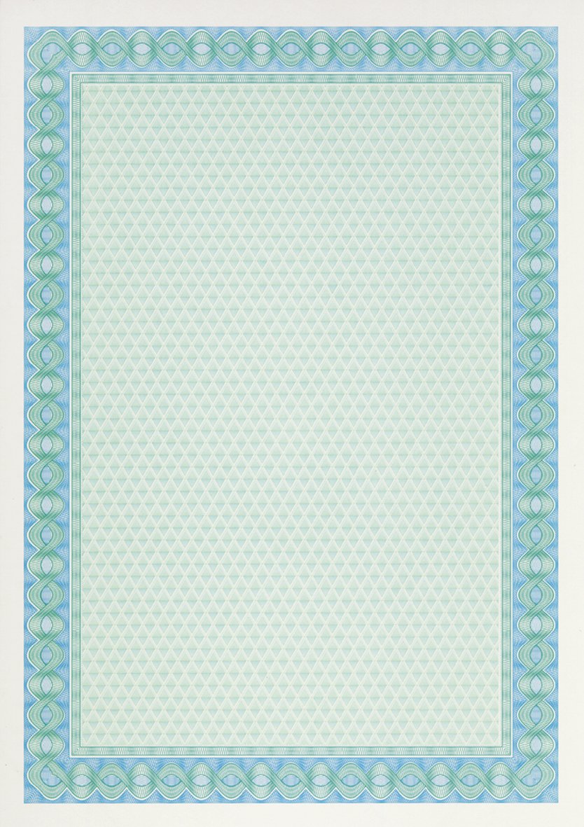 DECAdry Premium Certificates Watermarked 115gsm A4 Turquoise Blue Ref DPDSD1052 [Pack of 70]
