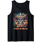 Sugar Skull Day Of The Dead Dia De Los Muertos Cinco De Mayo Tank Top
