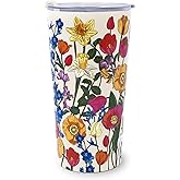 Vera Bradley 20 oz Thermal Mug, Stainless Steel Insulated Travel Cup, Double Wall Tumbler with Lid (Meadow Bouquet Seedpearl)