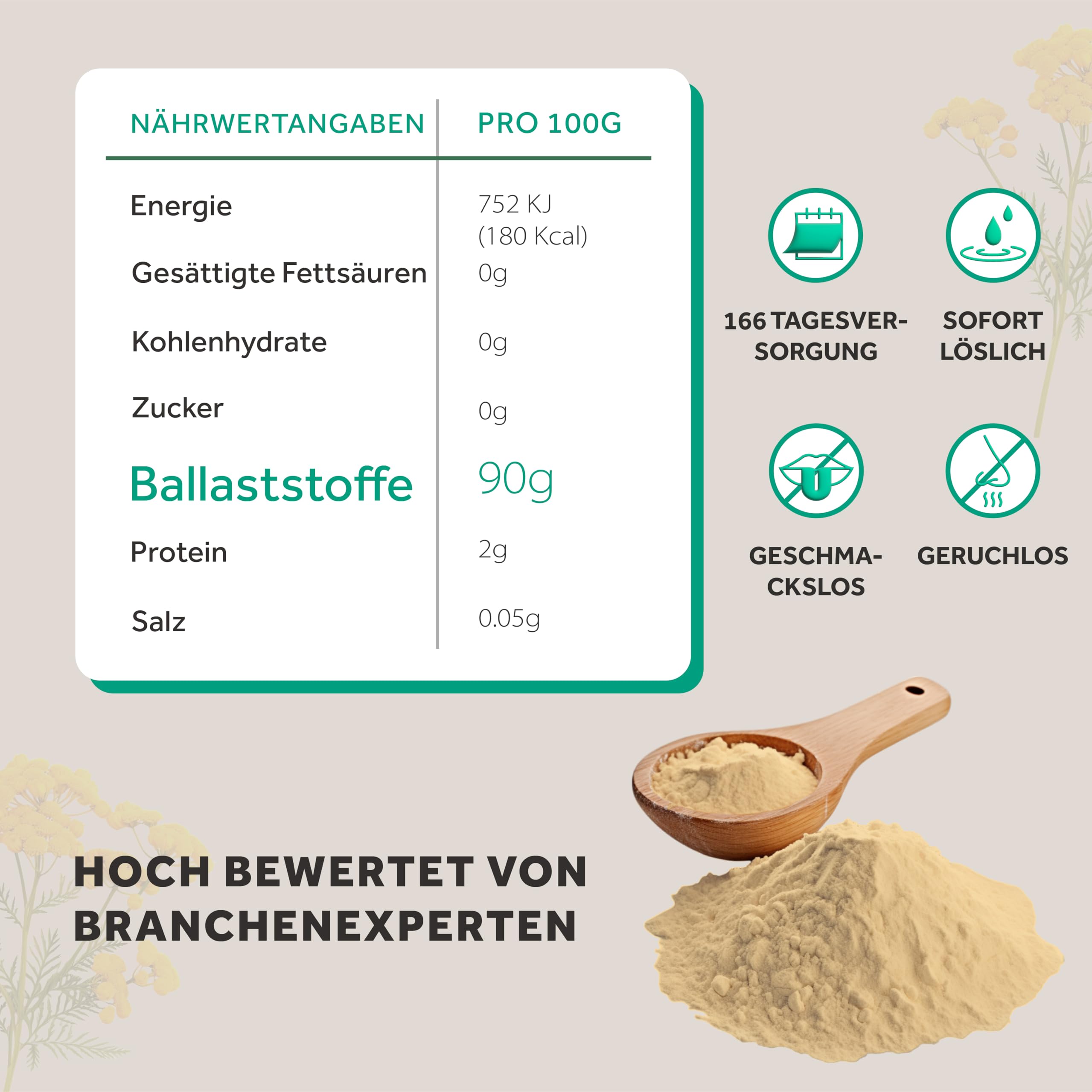 Akazienfaser Pulver Bio - 1Kg - 90% Ballaststoffe, ballaststoffe pulver aus akazienfasern Bio, Vegan & Keto, Glutenfrei, gummi arabicum puder, fiber supplement 5