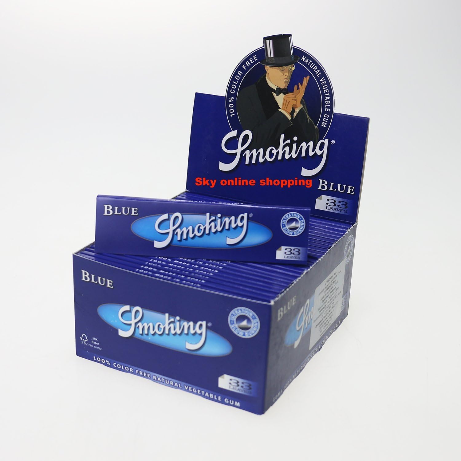 3x Booklets NEW MR SMOKING Brand KING SIZE ROLLING PAPERS Blue