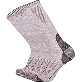 EnerWear Men's Merino Wool Cushion Trail Outdoor Crew Socks 4P Pack