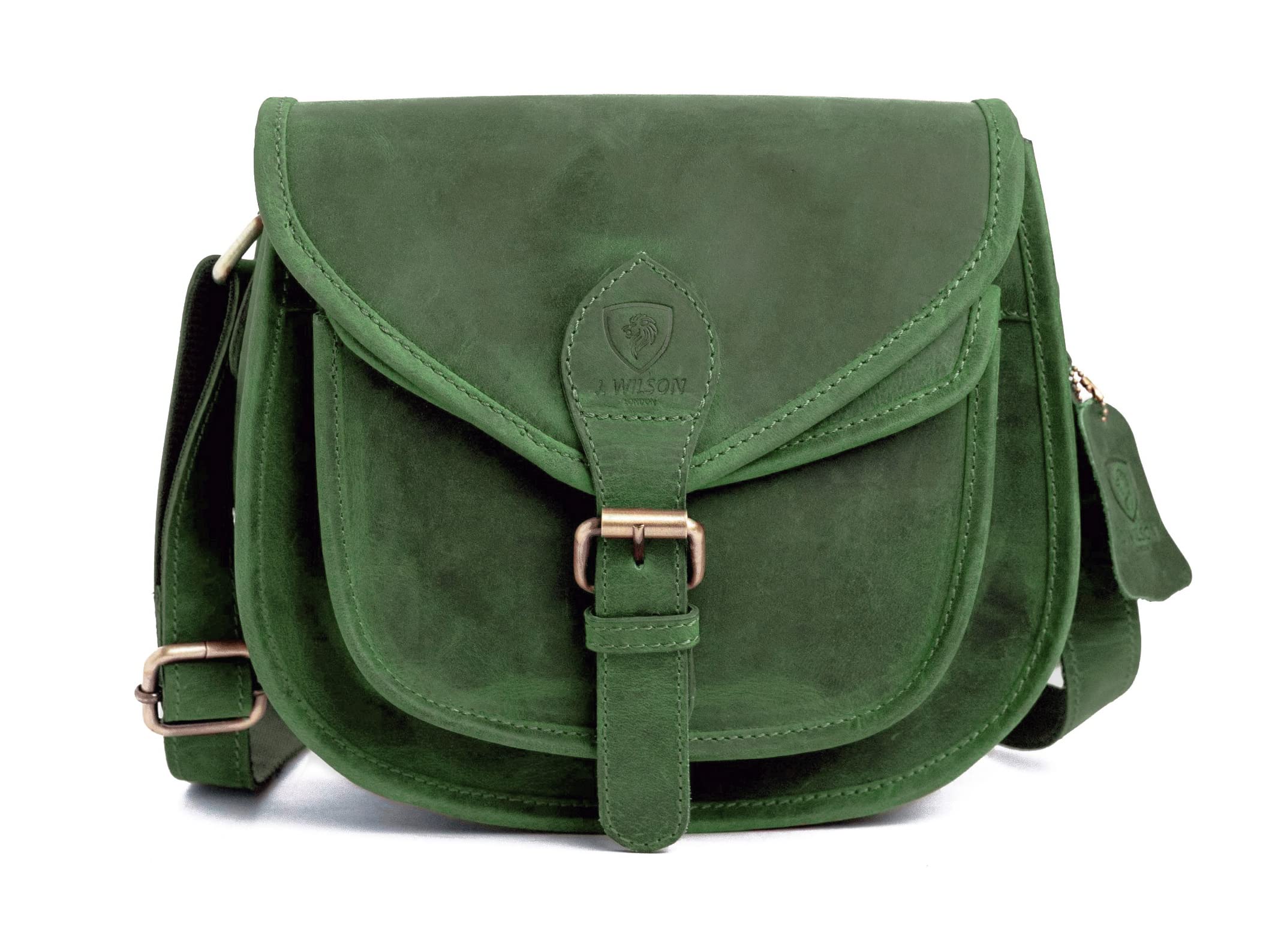 J. Wilson London Designer Genuine Real Distressed Vintage Leather Handmade Women Ladies Flapover Festival Travel Crossover Shoulder Bag