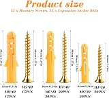 Yibaijia 110 Pcs Screws and Wall Plugs Set M6/M8 for Brick Concrete Drywall view 2