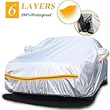 Autsop Car Cover Waterproof All Weather,6 Layers Car Cover for Automobiles Outdoor Full Cover Sun Hail UV Snow Dust Protectio