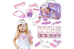 Gifts2U Doctor Kit for Kids, 28 Pieces Pretend Play Educational Toy Doctor Kit, Medical Kit with Sethoscope Doctor Playset for for Girls Ages 3-6