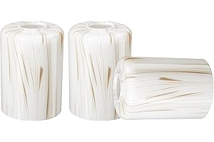 karyfine Cylinder Glass Shade for Vanity Light Ceiling Fan Light1.65in Fitter Height 5.74in Wall Sconce Lamp Cover Handblown Art Glass Replacement Fixture Globe Lampshade Milk White 3Pack
