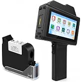 INPTNOV 1 Inch Handheld Inkjet Printer,Portable Handheld Printer Gun for QR Code Expiry Date Logo Batch Number Barcode,on Fabric Wood Glass Plastic Cardboard Metal, 42ml Black Waterproof Fast Dry Ink