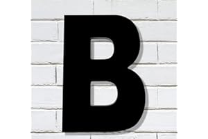 HOMUS 8 Inch Large House Numbers, Black Modern Home Address Signage for Outside, Wide Style & Never Rust, Letter B