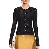 FAIRY SEASON Women's Victorian-Inspired Cropped Cardigan Sweater with Pearl Buttons & Golden Thread for Elegant Occasions