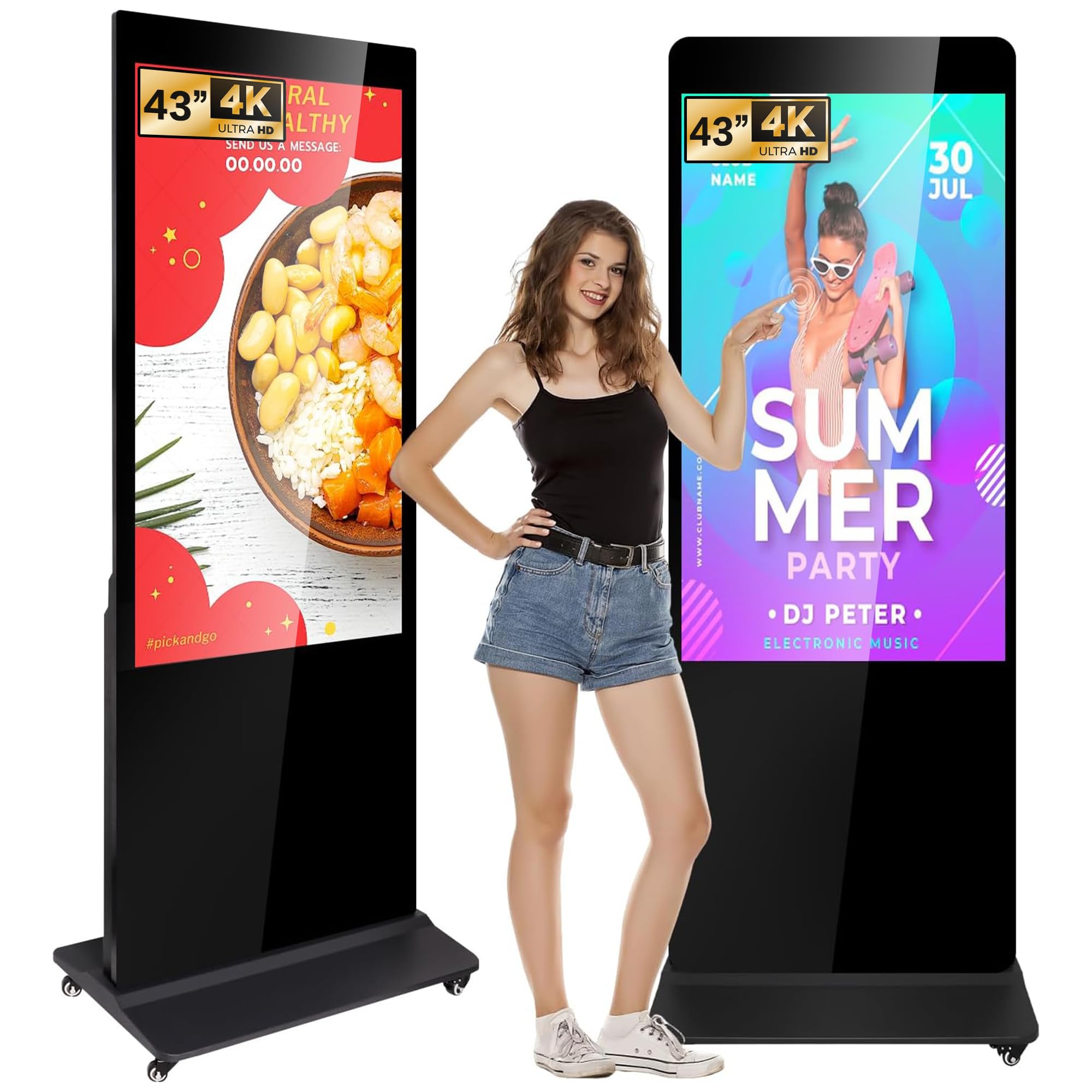 Photo 1 of *DAMAGED BOX*
ZLPOWER 43" Digital Signage Display Kiosk Touch Screen Digital Kiosks Interactive Floor Standing Full HD IPS LCD Screen Commercial Totem with Android 11 System Interactive Advertising Media Player