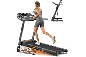 THERUN Incline Treadmill for Running and Walking, 300 lbs Weight Capacity, Wide Belt, 3.0 HP, 18" LED Screen, 2 Layers Shock-Absorbing