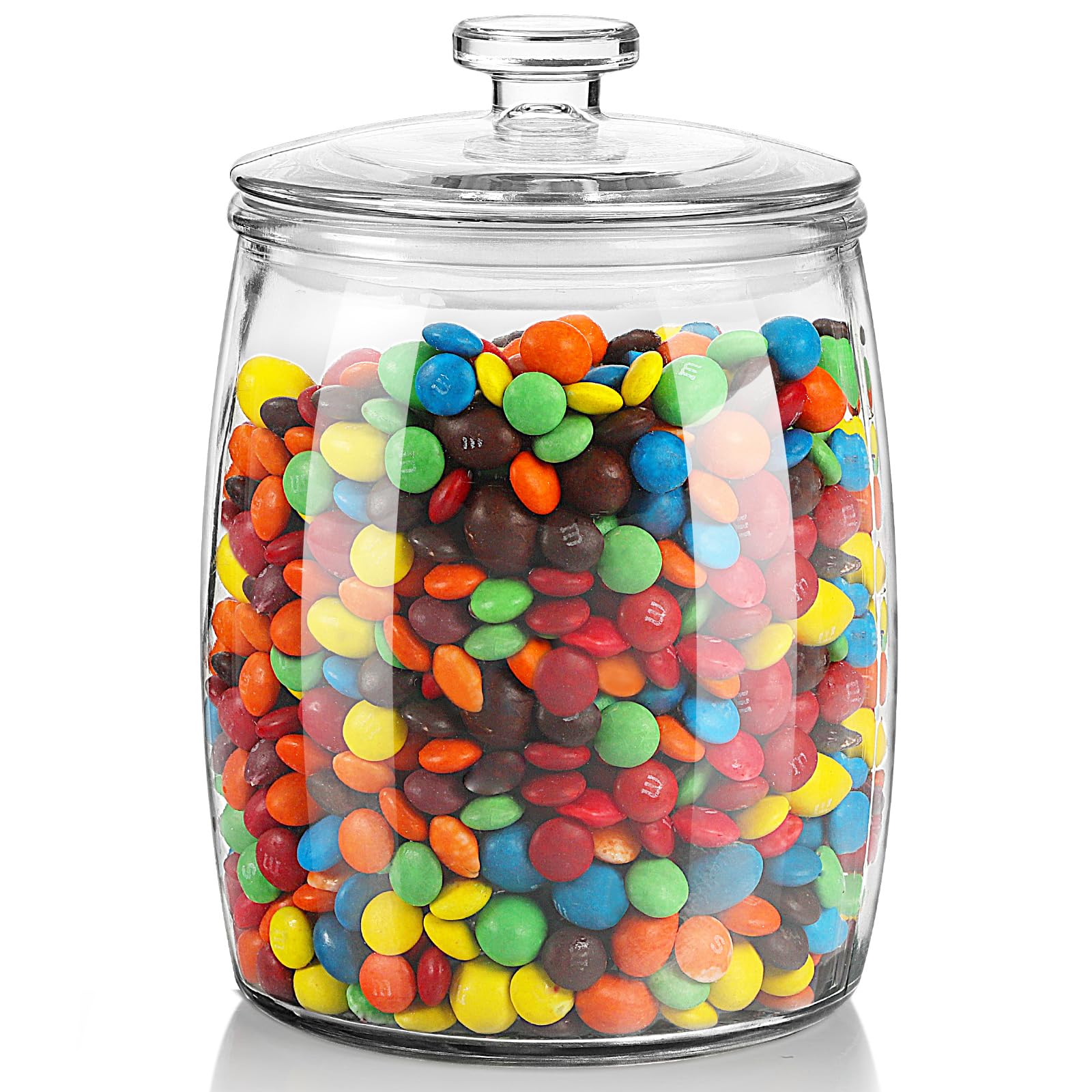 Absovetu Large Glass Storage Jars with Push-Top Lids 2 Litre - Sweet Jars with Lids Airtight Wide Mouth Cookie Jar Round Biscuit Jar for Cereal Pasta Candy Sourdough Starter