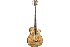 DEAN GUITARS Dean EQA Exotica Quilt Ash Acoustic-Electric Guitar, Gloss Natural