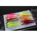Tigofly 12 pcs 6 Colors Shining Polar Fry Slowly Sinking Salmon Trout Steelhead Minnow Fly Fishing Flies Lures Fly Set-Size #