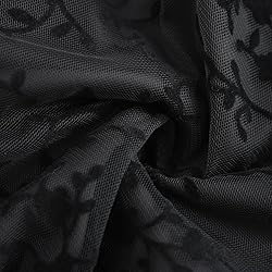 Keyhole Mesh Floral Embroidery Dress for Women