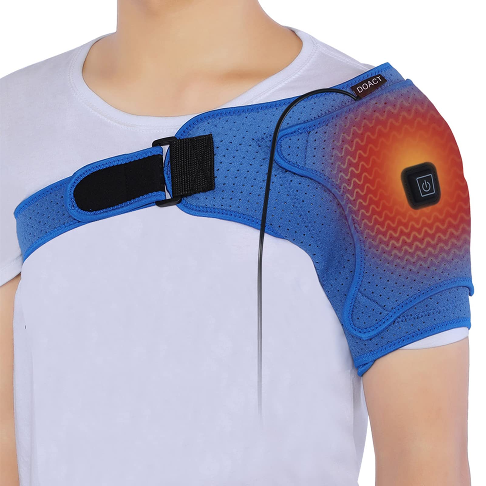 Heated Shoulder Wrap,USB Powered Shoulder Support Brace,Shoulder Strap,Adjustable Temperature Electric Shoulder Pad for Men and Women,Shoulder Heating Pad for Shoulder Pain Relief