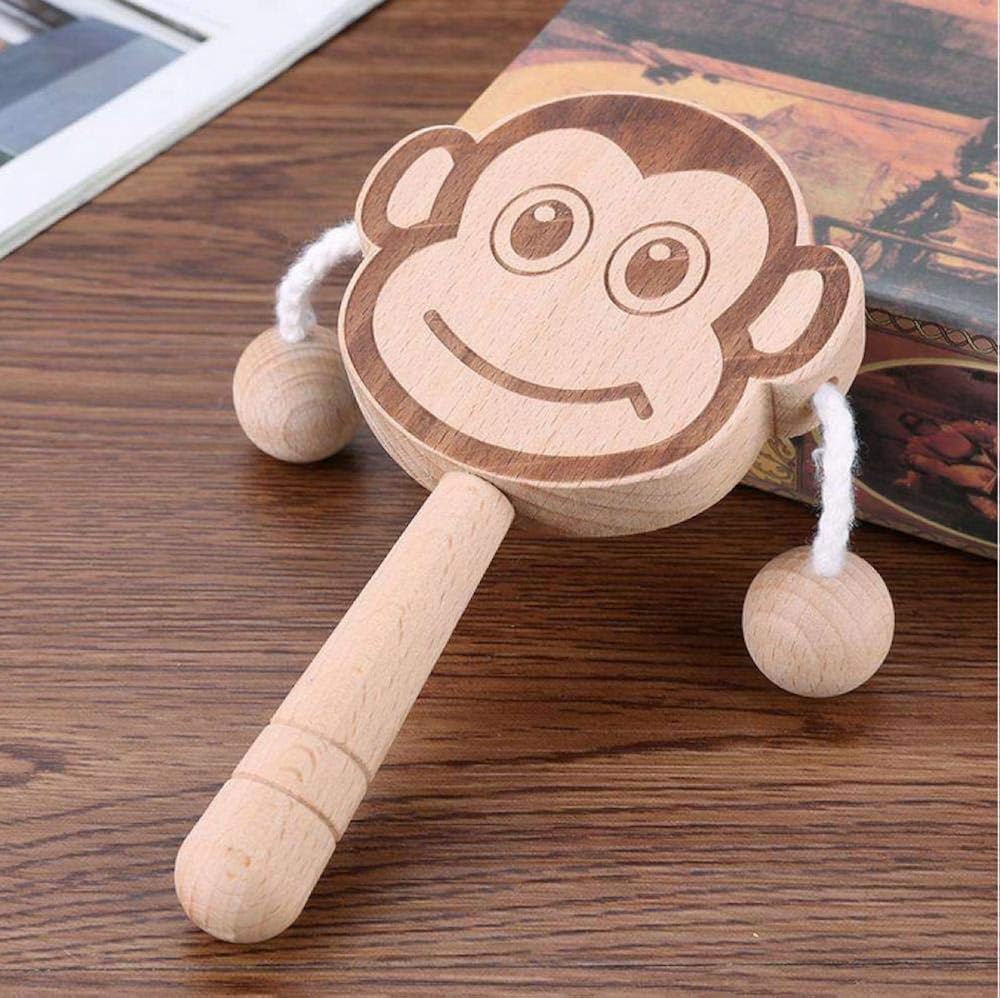Douleway Hochet En Bois Pour Bebe Singe Educatif Montessori Son Berceau Musical Hochet Tambour Mains Cloches Bebe Hochet Jouet Anneau Nouveau Ne Cadeau Jouets D Eveil Et 1er Age Jeux Et Jouets Dwteam In