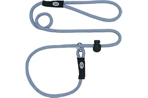 Hiado Slip Lead Dog Leash with Stopper Loop Rope Training No Pull for Small Medium Large Dogs 4ft Blue White