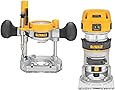 DEWALT DWP611PK 1.25 HP Max Torque Variable Speed Compact Router Combo Kit with LED's
