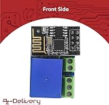 AZDelivery ESP8266-01S WiFi Module 80MHz 1MB Flash 5V Relay Adapter Arduino view 2