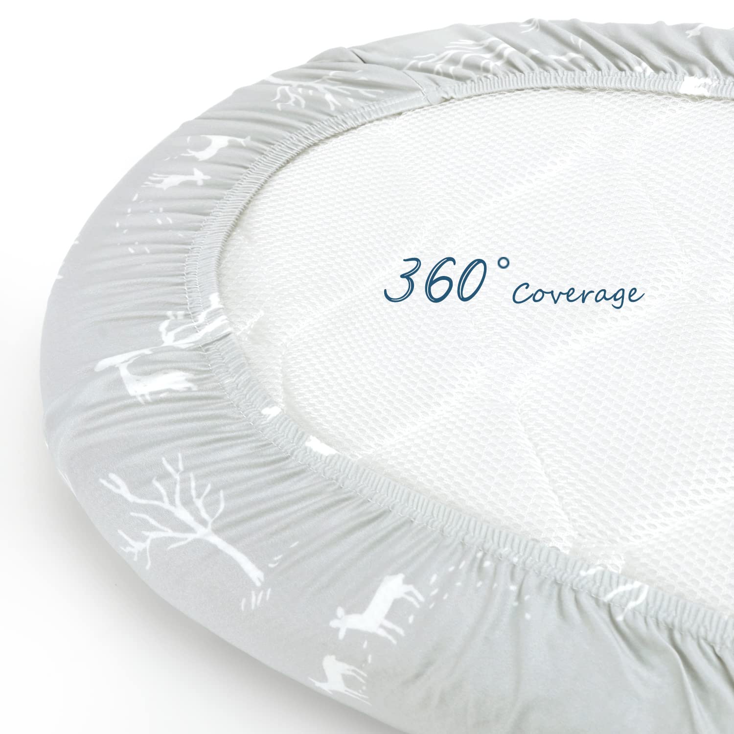 Stretch Ultra Soft Fitted Bassinet Sheet Set 2 Pack, Universal Fit for Bassinets Baby Cradle Moses Basket Oval Rectangle Mattress Safe and Snug, Pretty African Savannah Animals Pattern