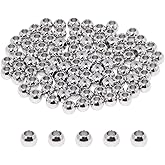Shapenty Round Stainless Steel Spacer Beads Seamless Smooth Loose Connector Beads Ball for DIY Bracelet Necklace Earring Pendant Jewelry Making Christmas Ornaments Craft Project, 120PCS (4mm)