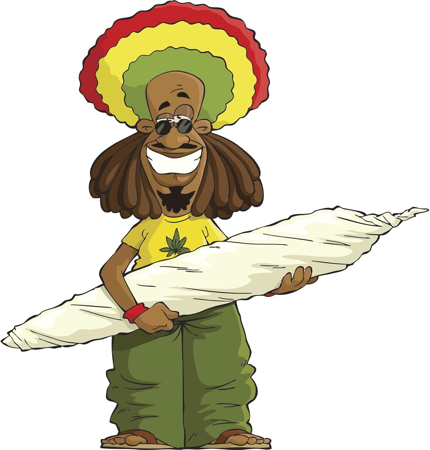 Amazon Com Simple Rasta Man With Giant Blunt Joint Cartoon Vinyl Decal Sticker 12 Tall Automotive