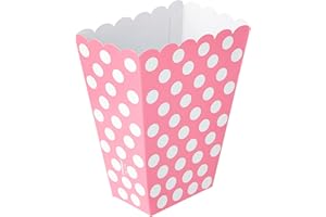 Hot Pink Polka Dot Popcorn Treat Boxes, 8ct