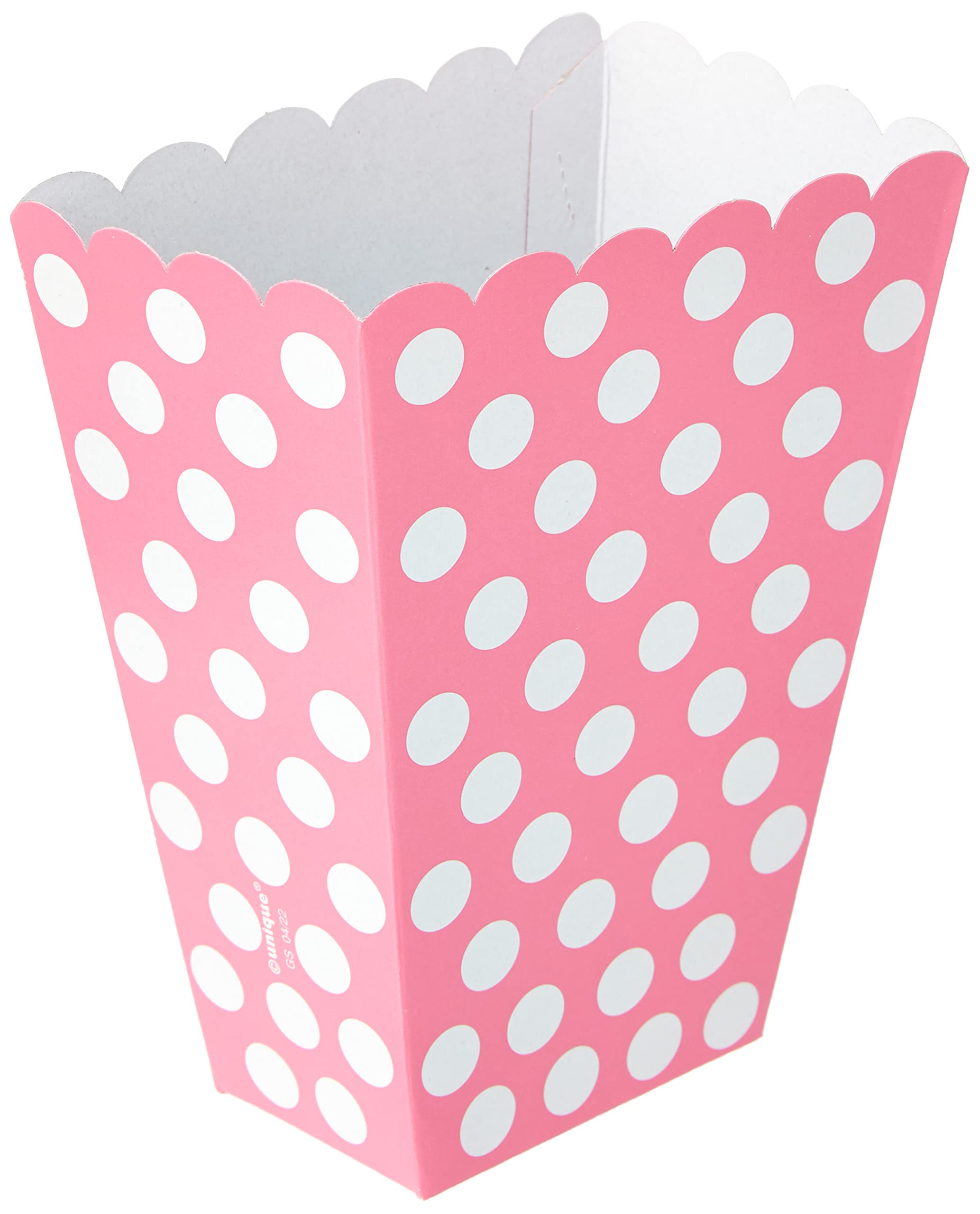 Hot Pink Polka Dot Paper Treat Boxes (20cm x 15cm) Pack of 8 - Stylish Party Favor Packaging for Celebrations & Events