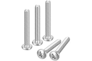uxcell #6-32x1 Pan Head Machine Screws, 304 Stainless Steel 18-8 Screw, Phillips Drive, Fully Threaded, Bright Finish, Pack of 25