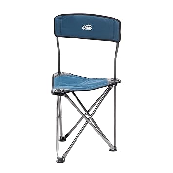 Qeedo Campinghocker Johnny Tripod, Dreibein-Hocker (3-Bein), 130 Kg mit Rückenlehne - blau